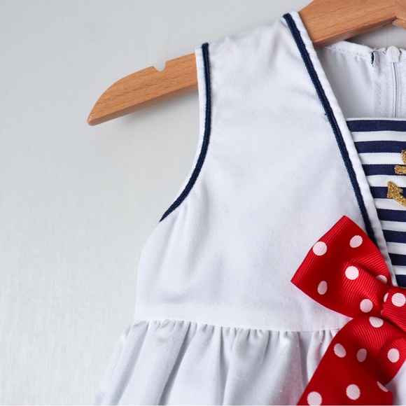 Vintage Nautical Sailor Striped Bubble Romper 2T - Picture 3 of 6
